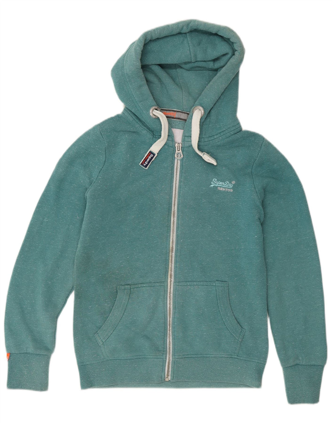 Ανδρικό πουλόβερ με κουκούλα με φερμουάρ Superdry, βαμβακερό μεσαίο πράσινο