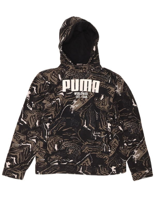 Puma Boys Graphic Hoodie Jumper 13-14 Years Black Animal print βαμβακερό