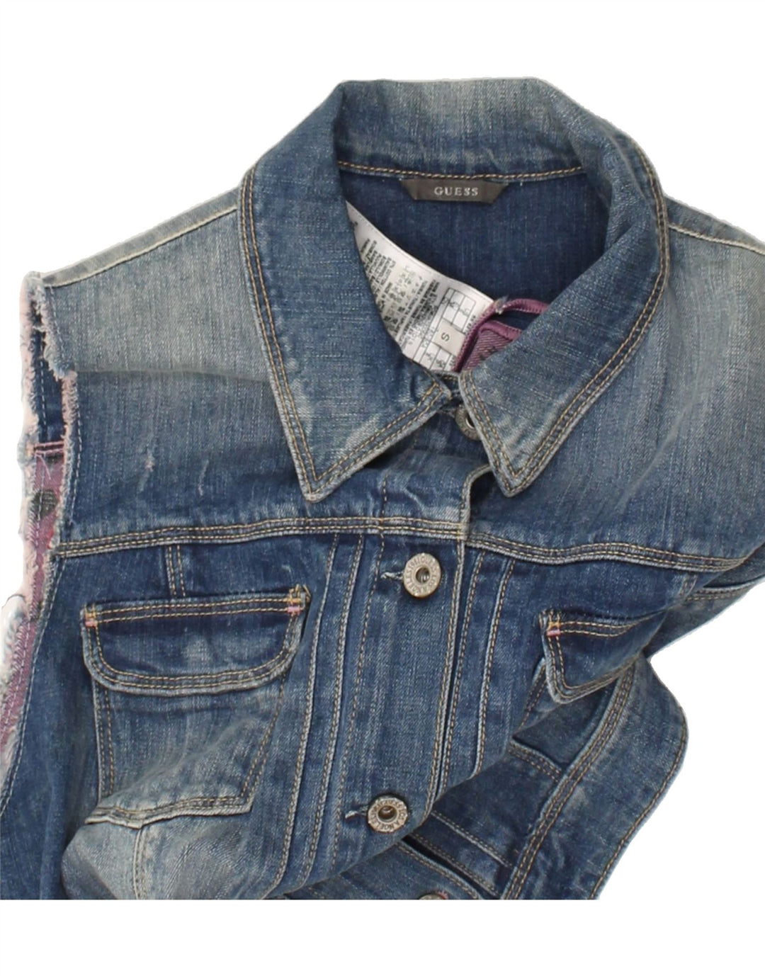 GUESS Womens Denim Gilet UK 10 Small Blue Cotton | Vintage Guess | Thrift | Second-Hand Guess | Used Clothing | Messina Hembry 