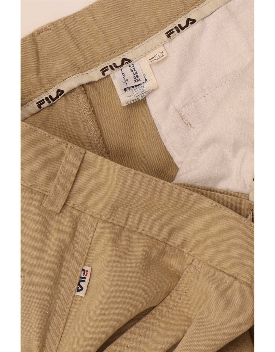 Fila Ανδρικό ίσιο παντελόνι Cargo W36 L30 Μπεζ βαμβακερό