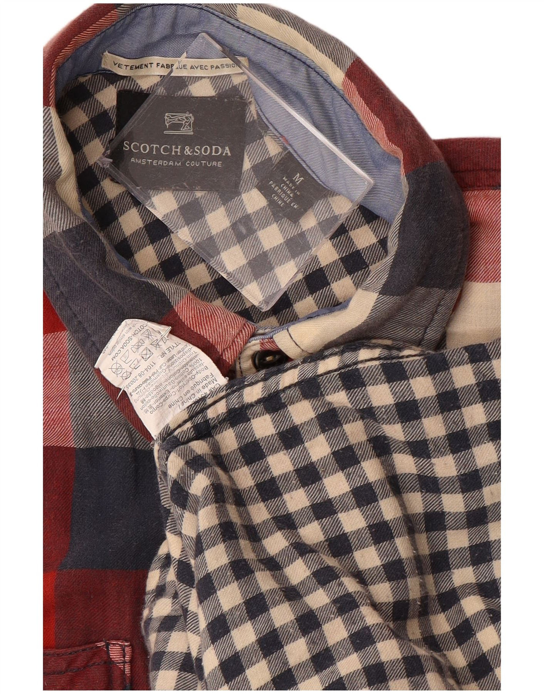Ανδρικό φανελένιο πουκάμισο SCOTCH & SODA, μεσαίο κόκκινο βαμβακερό