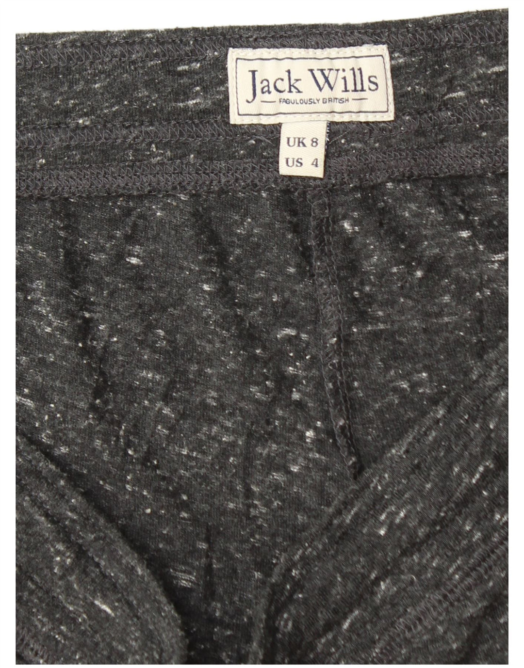 Jack Wills γυναικείο αθλητικό σορτς UK 8 Small Black Flecked Polyester