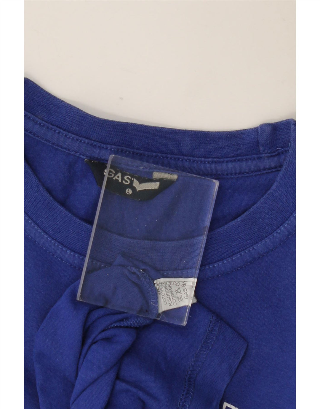 GAS Ανδρικό γραφικό T-Shirt Top μεγάλο μπλε βαμβακερό