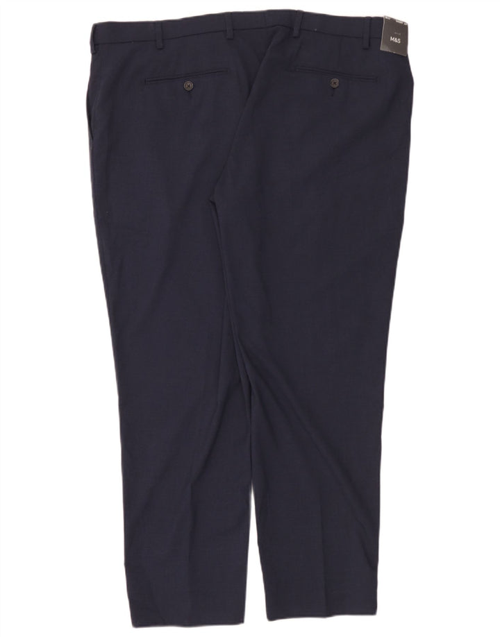 Ανδρικό παντελόνι Chino Marks & Spencer W42 L29 Navy Blue Polyester