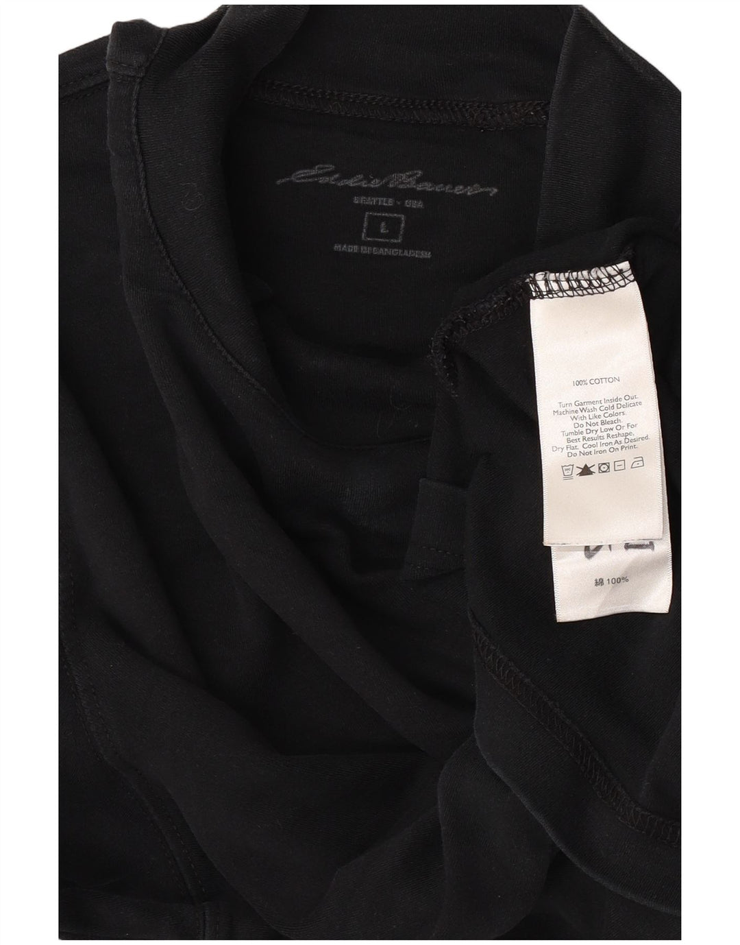 Eddie Bauer Ανδρικό μακρυμάνικο μπλουζάκι μεγάλο μαύρο βαμβακερό