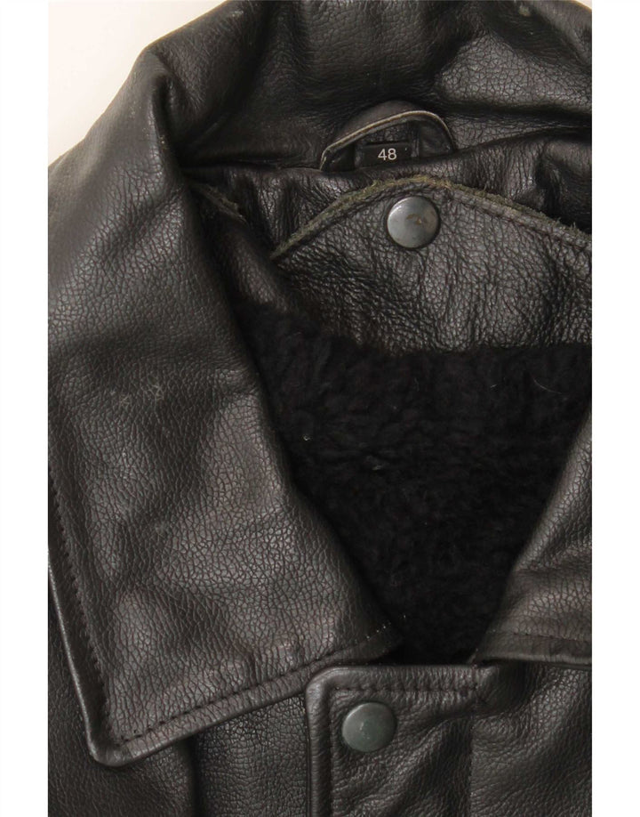 Vintage Ανδρικό Shearling Jacket IT 48 Medium Black