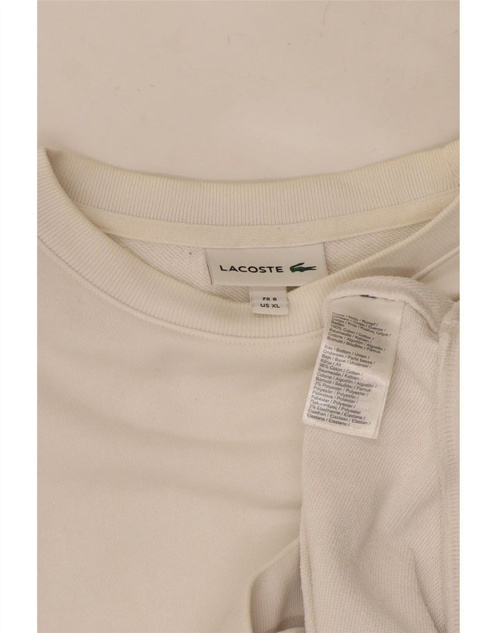 LACOSTE Ανδρικό Φούτερ Jumper Size 6 XL Λευκό βαμβακερό