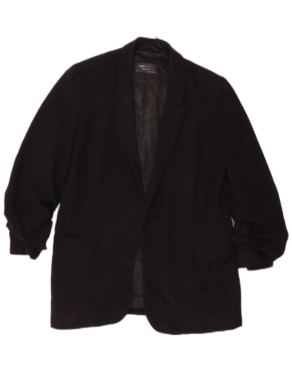 Marks & Spencer Womens Relaxed Fit Blazer Jacket UK 10 Small Black