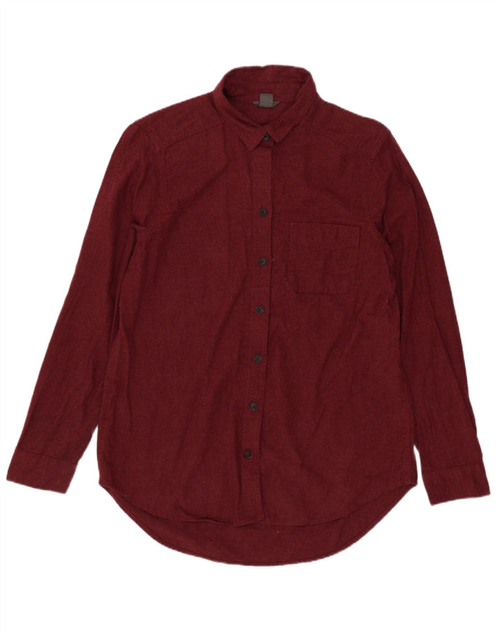 EDDIE BAUER Γυναικείο υπερμεγέθη πουκάμισο UK 10 Small Maroon βαμβάκι