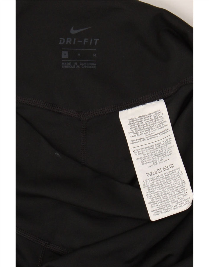 Γυναικείο κολάν NIKE Dri Fit UK 12 μεσαίο μαύρο πολυεστέρα