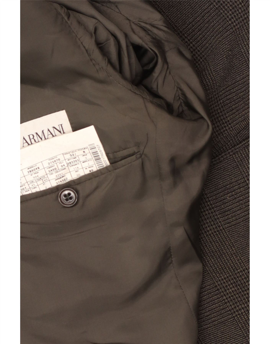 Armani Ανδρικό μπουφάν σακάκι με 2 κουμπιά IT 52 Μεγάλο Γκρι Houndstooth Πολυεστέρας