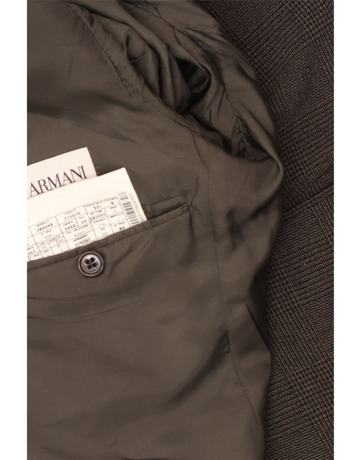Armani Ανδρικό μπουφάν σακάκι με 2 κουμπιά IT 52 Μεγάλο Γκρι Houndstooth Πολυεστέρας