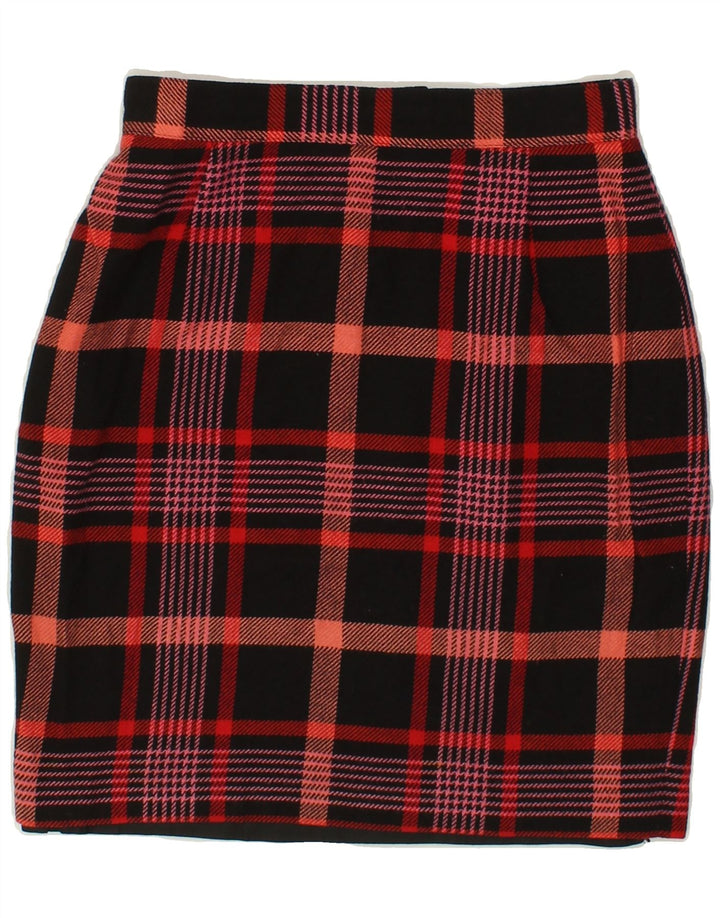VINTAGE Womens Pencil Skirt IT 42 Medium W26  Black Check Viscose Vintage Vintage and Second-Hand Vintage from Messina Hembry 