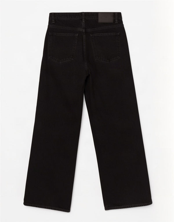 Zara γυναικείο ψηλό ψηλό φαρδύ τζιν EU 36 XS W26 L25 μαύρο βαμβακερό