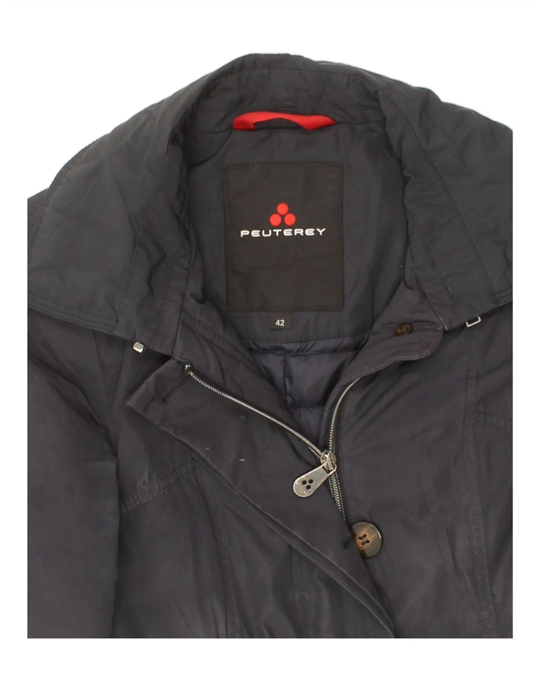 PEUTEREY Womens Windbreaker Coat IT 42 Medium Navy Blue Polyester Vintage PEUTEREY and Second-Hand PEUTEREY from Messina Hembry 