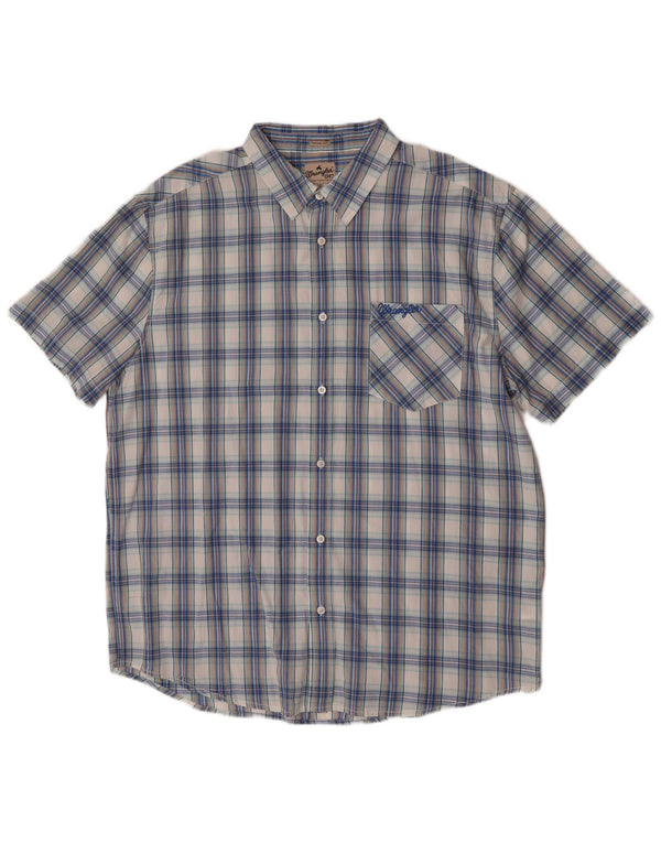 Ανδρικό κοντομάνικο πουκάμισο Wrangler 2XL Blue Check Cotton