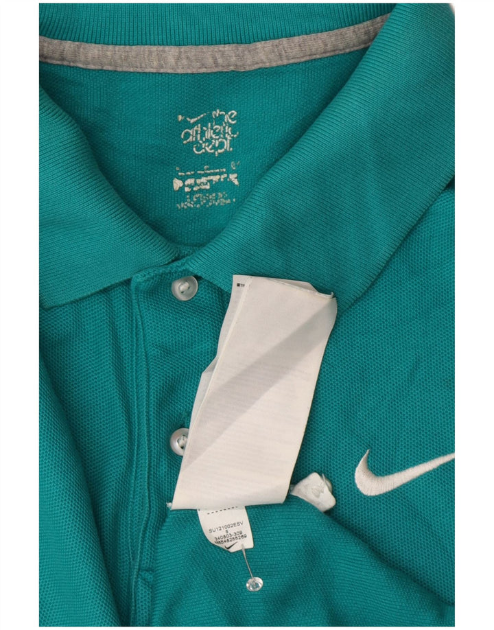 Ανδρικό μπλουζάκι πόλο Nike, μικρό τιρκουάζ βαμβακερό