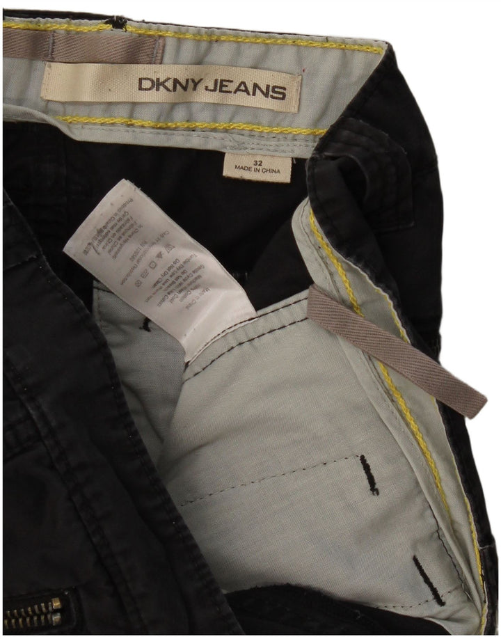 Ανδρικό ίσιο παντελόνι Cargo Dkny W32 L32 Μαύρο βαμβακερό
