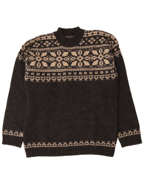 Ανδρικό πουλόβερ με λαιμόκοψη Cottonfield XL Γκρι μαλλί Fair Isle