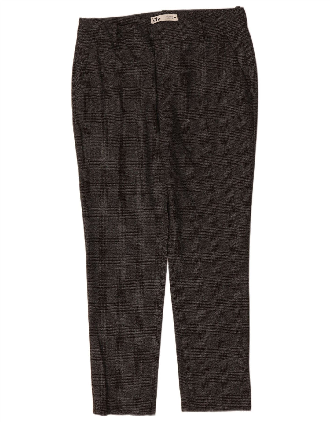 ZARA Γυναικείο Slim Suit Παντελόνι EU 40 Medium W30 L29 Grey Check Polyester