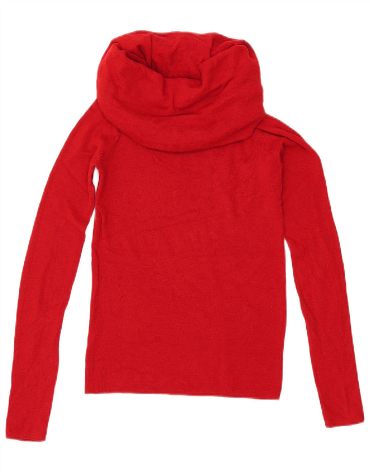 Γυναικείο πουλόβερ ZARA Crop Roll Neck Jumper UK 12 Medium Red