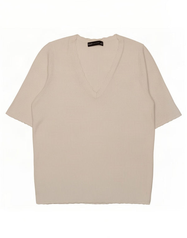 Marks & Spencer Γυναικείο T-Shirt Top UK 14 Large White Viscose