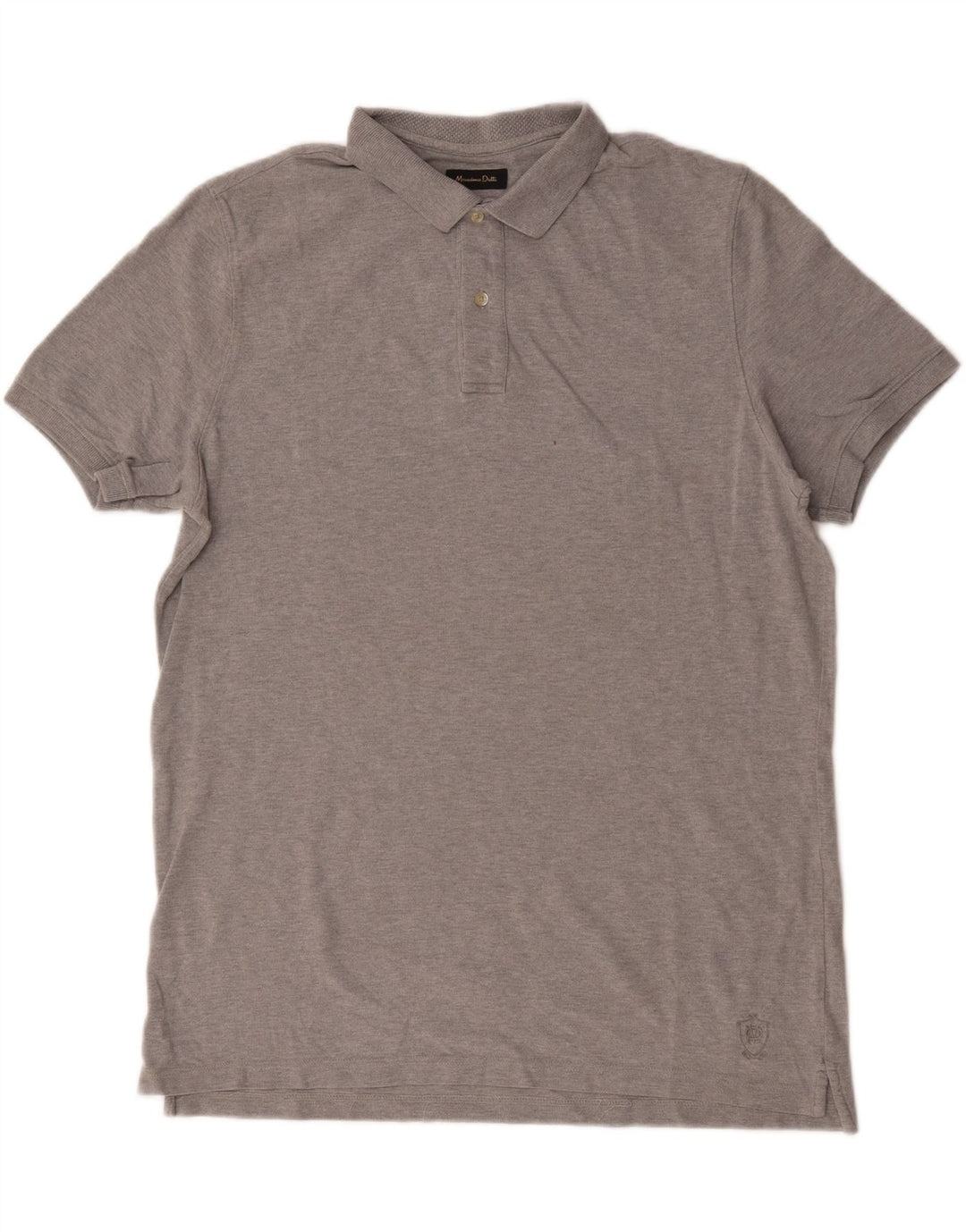 Ανδρικό μπλουζάκι πόλο Massimo Dutti, μεγάλο γκρι βαμβακερό