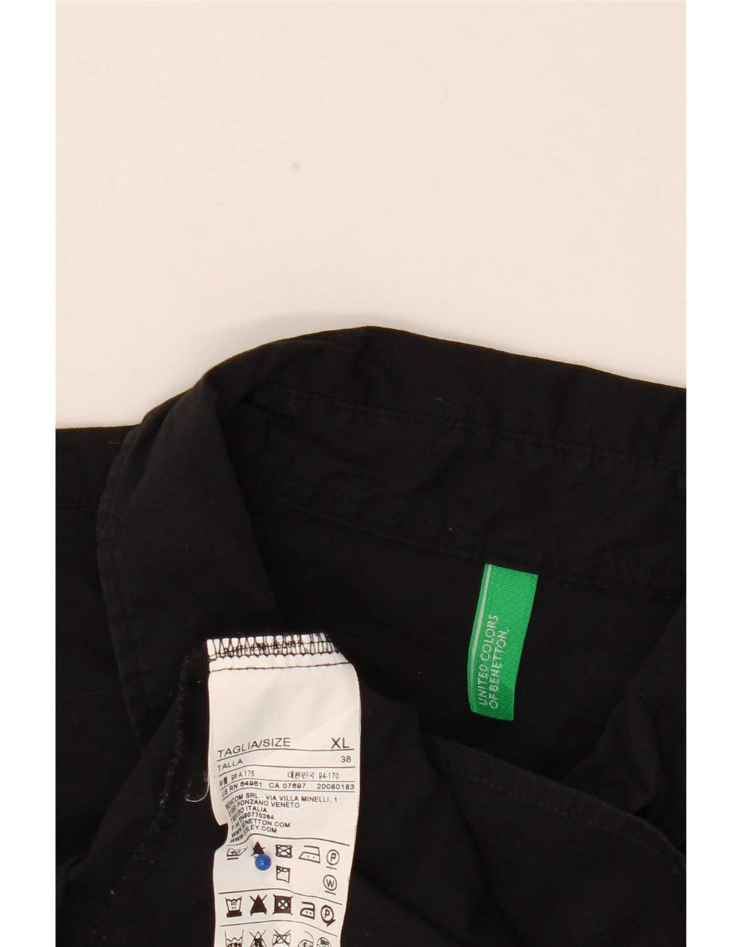 Benetton Γυναικείο πουλόβερ Πουκάμισο UK 18 XL Μαύρο βαμβακερό