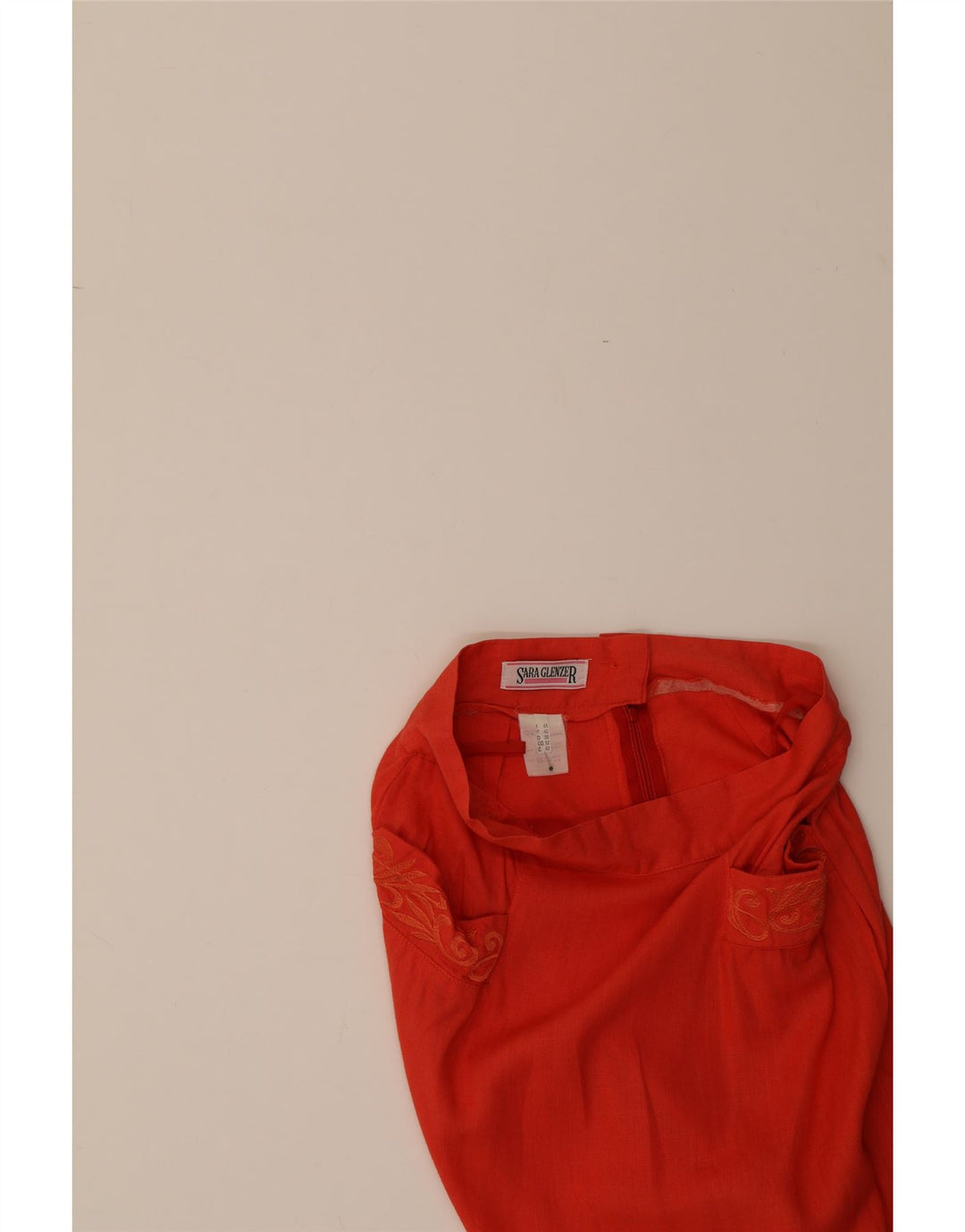 SARA GLENZER Womens Pencil Skirt UK 12 Medium W28  Orange Vintage Sara Glenzer and Second-Hand Sara Glenzer from Messina Hembry 