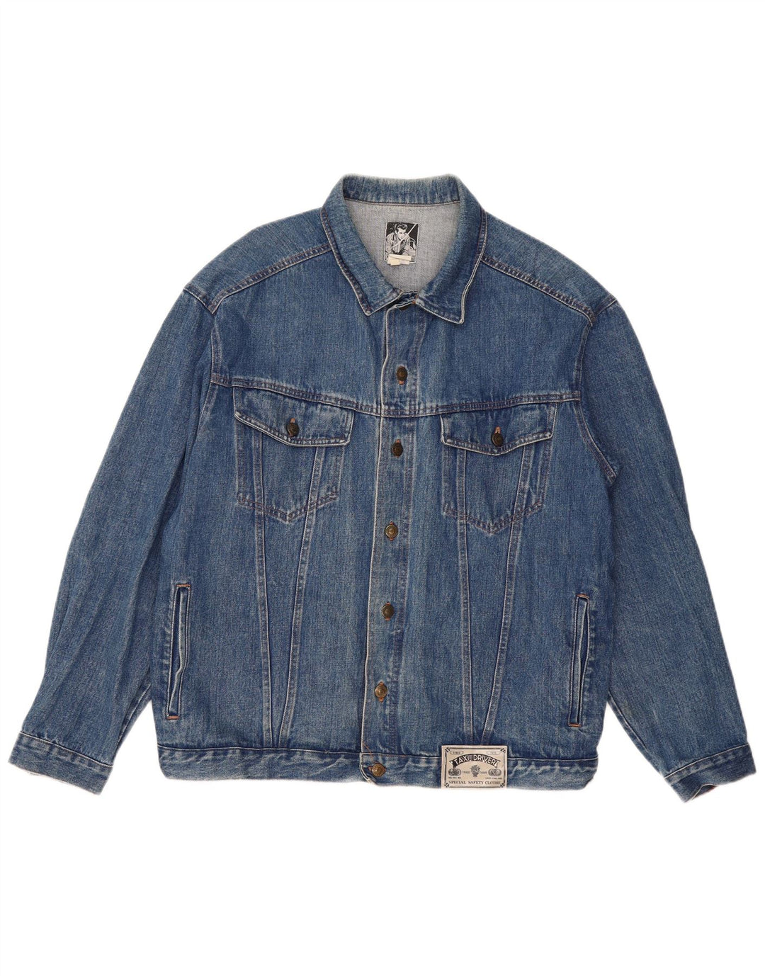 VINTAGE Ανδρικό Τζιν Μπουφάν UK 42 XL Μπλε Βαμβακερό