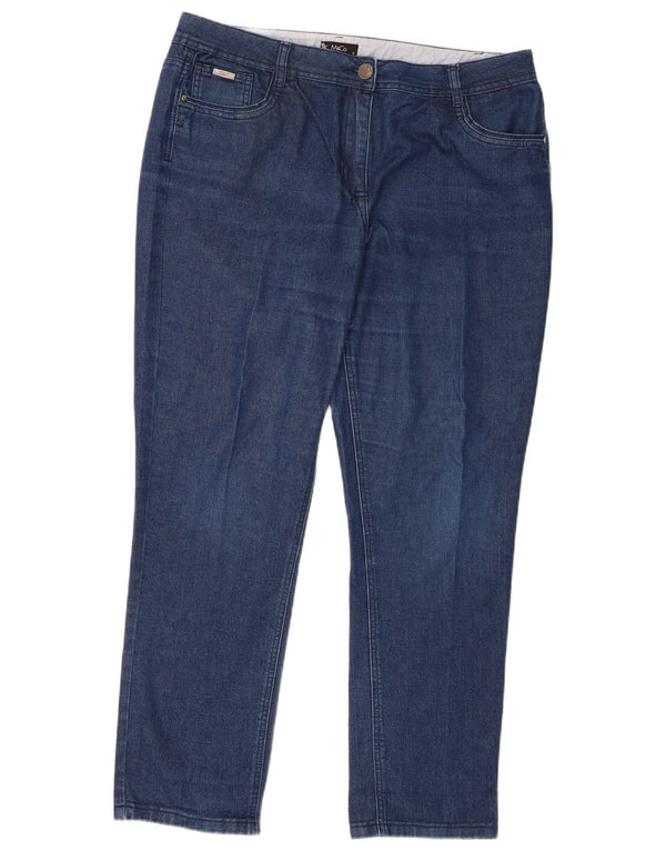M&Co Γυναικεία ψηλόμεση τζιν UK 18 XL W38 L30 Μπλε βαμβακερό
