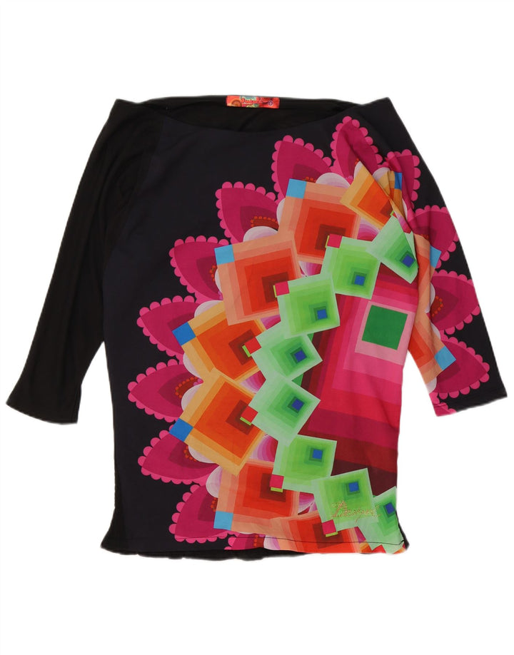 Γυναικείο Desigual Oversized Graphic Off Shoulder Top 10 Small Black