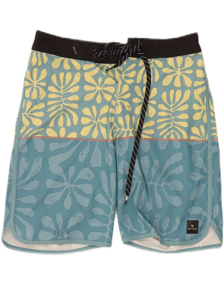 RIP CURL Mens Graphic Swimming Shorts Small  Blue Floral Vintage Rip Curl and Second-Hand Rip Curl from Messina Hembry 