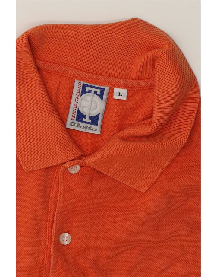 LOTTO Mens Polo Shirt Large Orange Cotton Vintage Lotto and Second-Hand Lotto from Messina Hembry 