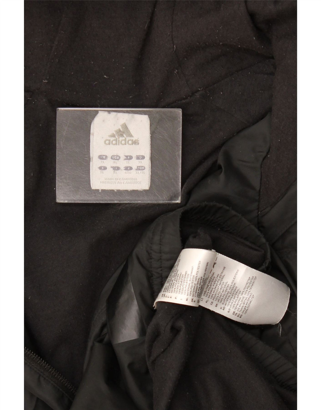 Adidas Ανδρικό μπουφάν βροχής με κουκούλα UK 42 XL μαύρο πολυεστέρα