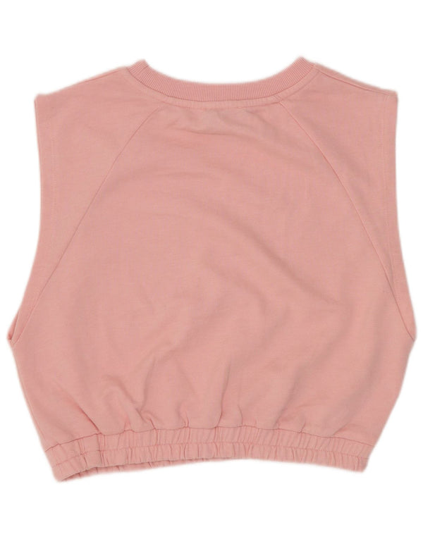 Topshop Γυναικείο Αμάνικο Crop Top UK 10 Small Pink Cotton