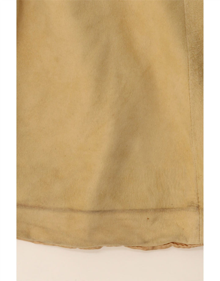VINTAGE Womens 1 Button Suede Blazer Jacket UK 14 Medium Beige Vintage Vintage and Second-Hand Vintage from Messina Hembry 