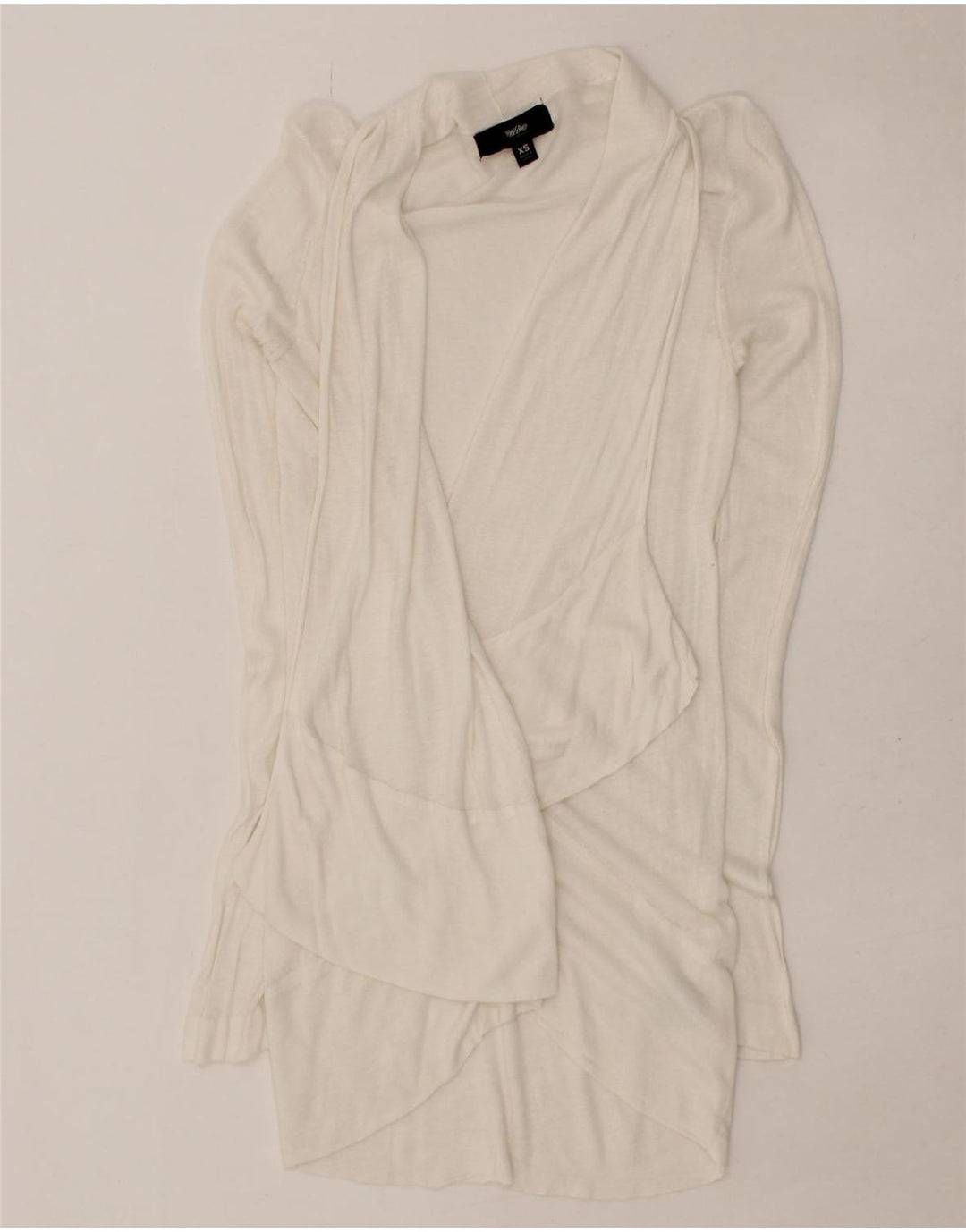 MOSSIMO Womens Longline Open Cardigan Sweater UK 6 XS White Rayon Vintage Mossimo and Second-Hand Mossimo from Messina Hembry 
