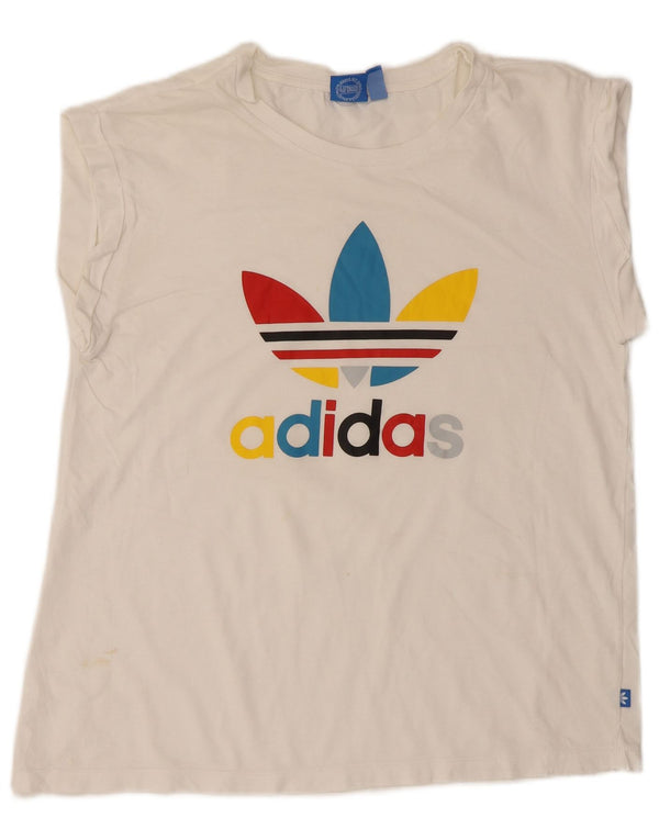 Γυναικείο κοντομάνικο γραφικό μπλουζάκι Adidas Top UK 14 Medium White