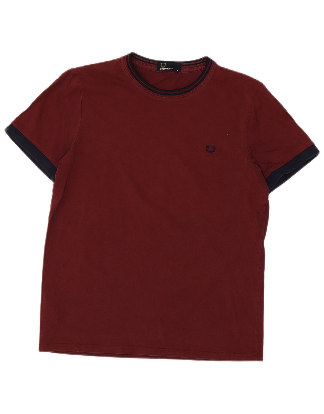 Ανδρικό T-Shirt FRED PERRY Τοπ μεσαίο μπορντό χρώμα, βαμβακερό