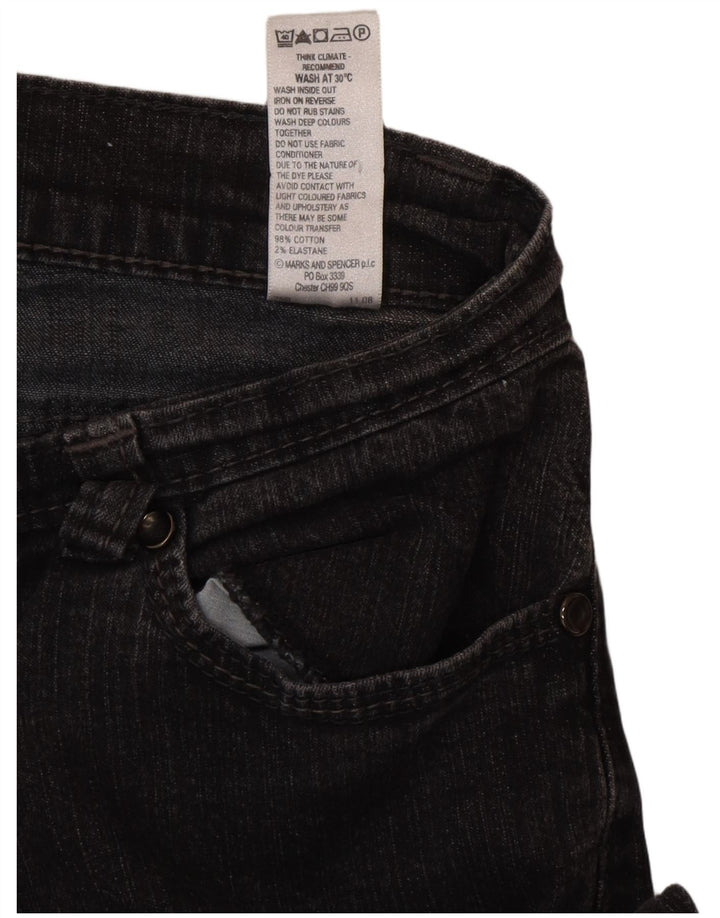Marks & Spencer Γυναικεία Bootcut Jeans UK 10 Small W27 L29 Μαύρο βαμβακερό