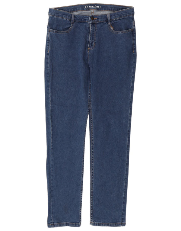 Marks & Spencer Γυναικεία Straight Jeans UK 12 Medium W32 L30 Blue Cotton