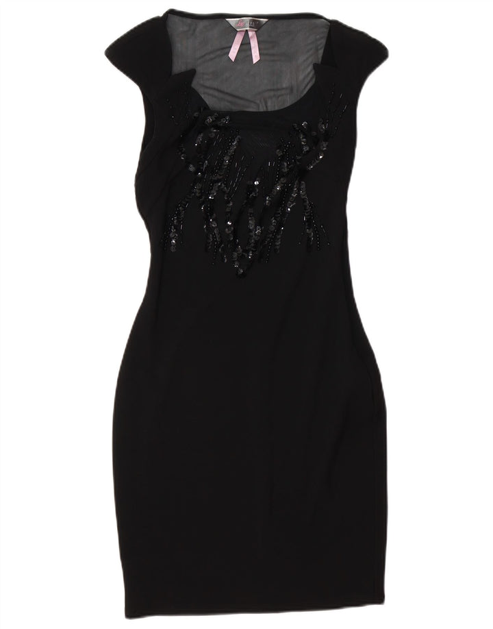 Lipsy Γυναικείο Bodycon Φόρεμα UK 10 Small Black Polyester