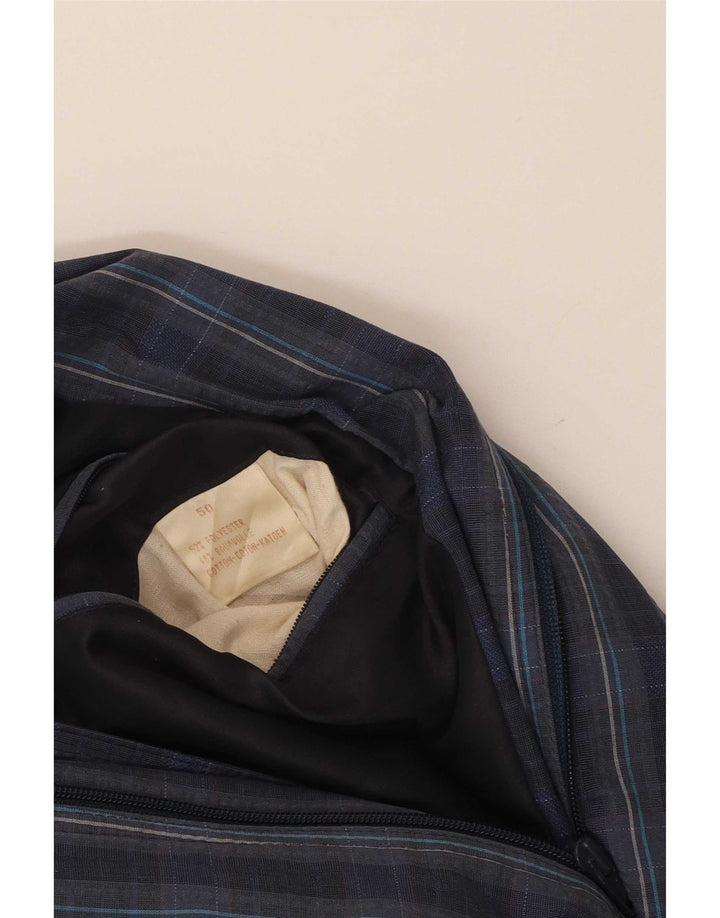 Vintage Ανδρικό Bomber Jacket IT 50 Large Navy Blue Check Polyester