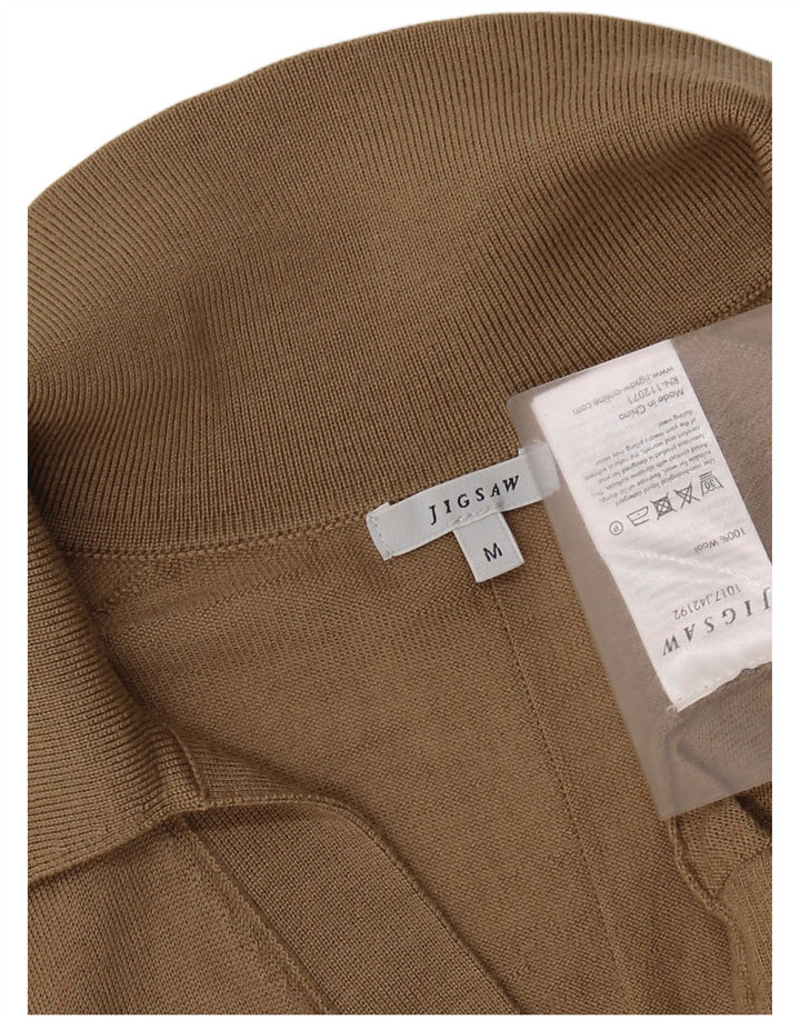 Γυναικείο πόλο πουλόβερ με λαιμό πόλο UK 12 μεσαίου μπεζ μαλλί