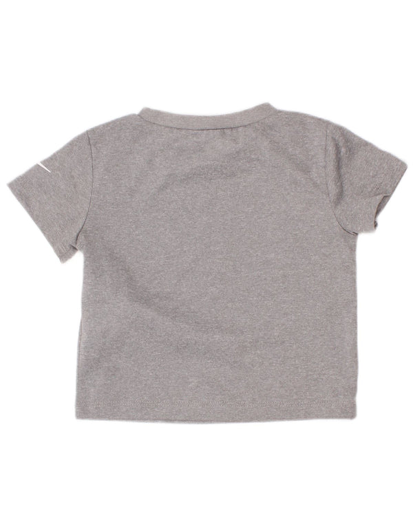 Nike Baby Boys Dri Fit γραφικό μπλουζάκι 9-12 μηνών γκρι πολυεστέρας