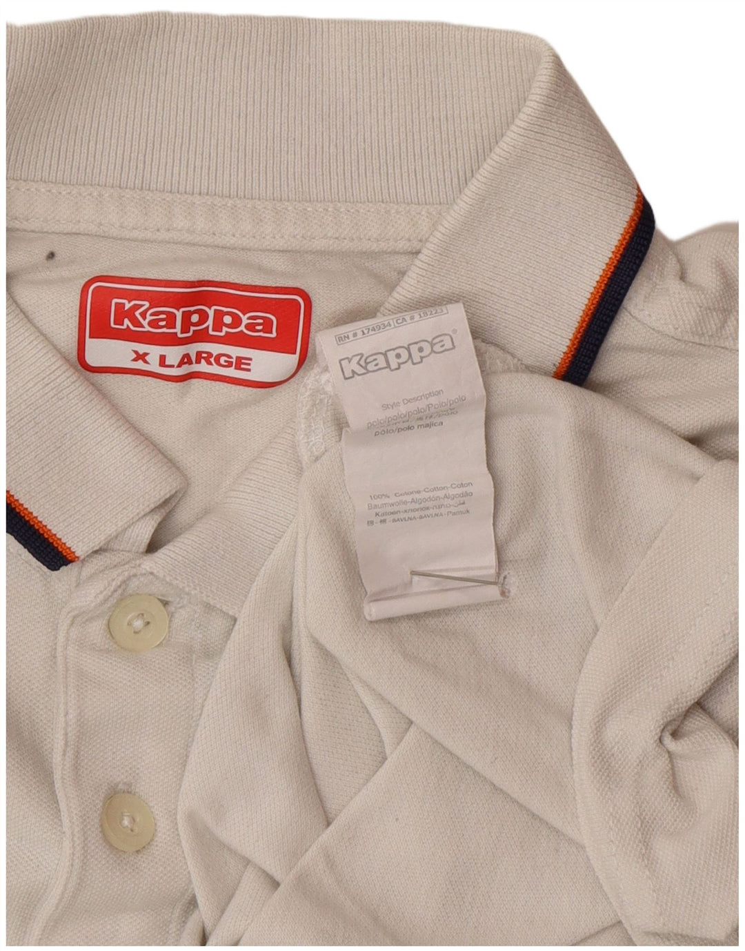 Ανδρικό μπλουζάκι πόλο Kappa XL Λευκό βαμβακερό