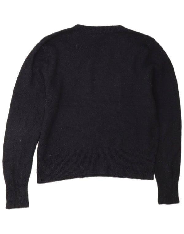 Γυναικείο πουλόβερ Oasis Graphic Crew Neck Jumper UK 16 Large Navy Blue Acrylic
