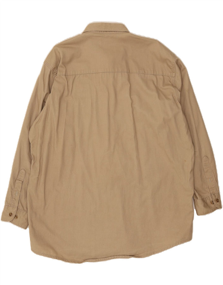 VINTAGE Mens Shirt XL Beige Cotton Vintage Vintage and Second-Hand Vintage from Messina Hembry 