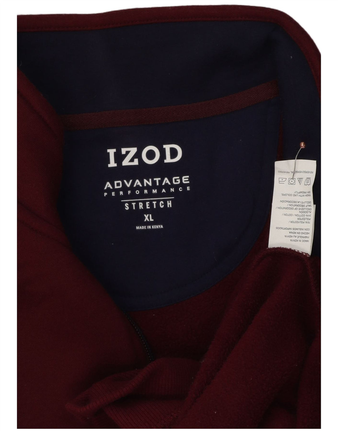 Ανδρικό φούτερ IZOD με φερμουάρ Jumper XL Βουργουνδί Πολυεστέρας
